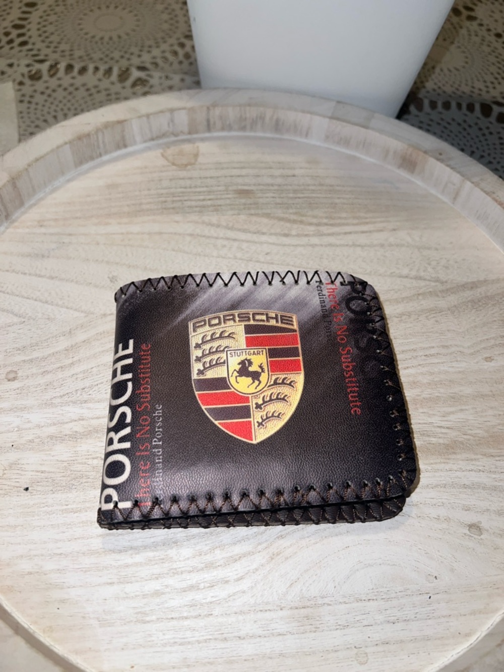 Brown Leatherette Men's Wallet - Logo